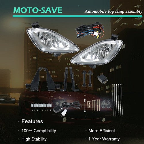 Solid Spare For 2011 2012 2013 Hyundai Elantra Clear Bumper Fog Light w/Bulbs Wiring Switch