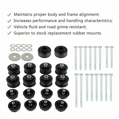 Solid Spare Fit For Ford F250 F350 Super Duty 2WD 4WD 2008-2016 Body Mount Bushing Kit