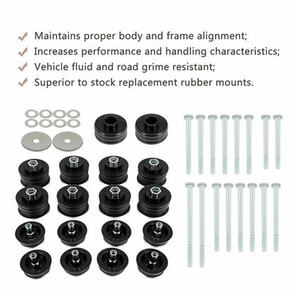 Solid Spare Fit For Ford F250 F350 Super Duty 2WD 4WD 2008-2016 Body Mount Bushing Kit