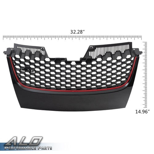 Solid Spare Front Bumper Upper Honeycomb Grille Fit For 2006-2009 VW GTI GLI Jetta MK5