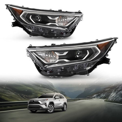 Solid Spare LED Headlight Assembly For 2019 2020 2021 2022 Toyota RAV4 Hybrid XSE Left+Right