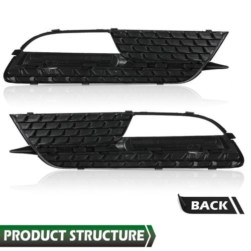 Solid Spare Front Bumper Fog Light Cover Left+Right Side Fit For 2012-2016 Audi A5 Quattro