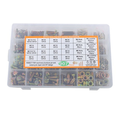 Solid Spare Grade 8.8 Metric Bolt Assortment M4 M5 M6 M8 Heavy Duty Bolts and Nuts Kit 907!