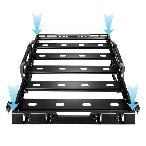 Solid Spare For Jeep Wrangler JK 07-18 Roof Rack Luggage Carrier Cargo 2 Side Ladders 330LB