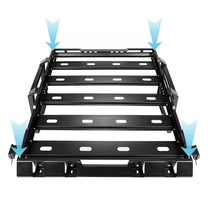 Solid Spare For Jeep Wrangler JK 07-18 Roof Rack Luggage Carrier Cargo 2 Side Ladders 330LB