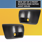 Solid Spare LH & RH Bumper End Extension W/Fog Lamp Hole Fit For 07- 13 Chevy Silverado 1500