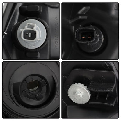 Solid Spare Headlight Black For Toyota Prius 2006 2007 2008 2009 Headlamp Left+Right Side