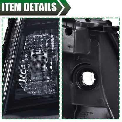 Solid Spare Fit For 05-11 Toyota Tacoma Amber Corner Black Headlights Left+Right Side