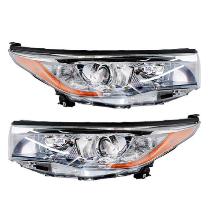 Solid Spare Left+Right Side Clear Front Headlights Headlamps For Toyota Highlander 2014-2016