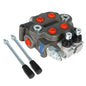 Solid Spare 2 Spool Hydraulic Directional Control Valve 25 GPM, 3000 PSI, BSPP Interface New