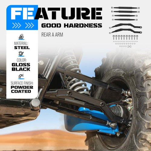 Solid Spare For Kawasaki Teryx KRX 1000 2020+ Powder Coated Gloss Black Rear A Arm Kit