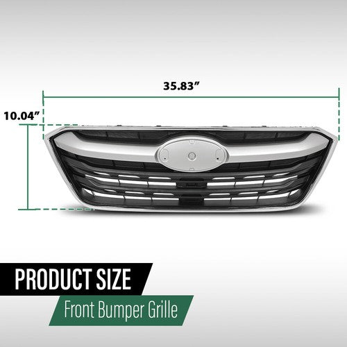 Solid Spare Fit For 2020-2022 Subaru Outback Front Bumper Upper Grille Grill Black Chrome