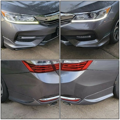 Solid Spare Rear & Front Lip Side Apron Underbody 4PC For 16-17 Honda Accord Sedan HFP Style
