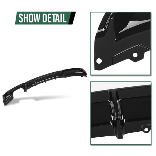 Solid Spare Fit For 2012-2019 BMW 3 Series F30 F31 M Sport Rear Bumper Diffuser Gloss Black