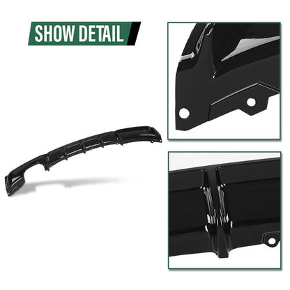 Solid Spare Fit For 2012-2019 BMW 3 Series F30 F31 M Sport Rear Bumper Diffuser Gloss Black