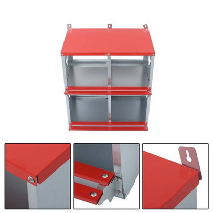 Solid Spare Chicken Nesting Boxes 4 Compartment Metal Poultry Nest Box Wall Mount For Hens