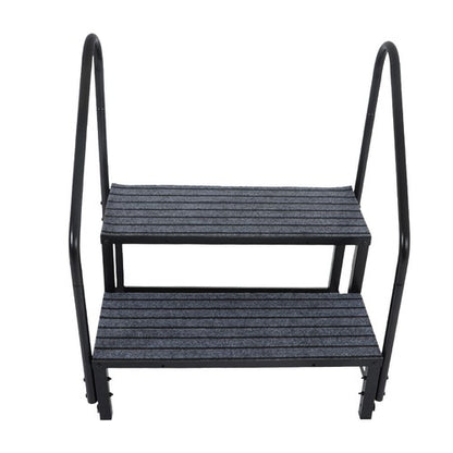 Solid Spare 2 Step 660lbs RV Stairs Load Capacity Step Ladder Outdoor RV Steps (w/ Handrail)