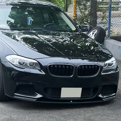 Solid Spare Front Bumper Lip splittle For 11-16 BMW F10 535i 528i 550i M Sport Carbon Fiber