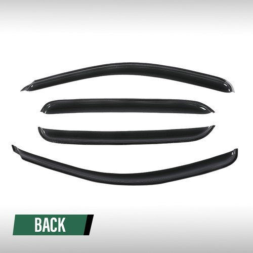 Solid Spare Fit For 07-13 Chevy Silverado GMC Sierra Crew Cab Window Visors Rain Guards
