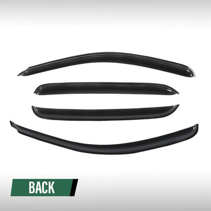 Solid Spare Fit For 07-13 Chevy Silverado GMC Sierra Crew Cab Window Visors Rain Guards