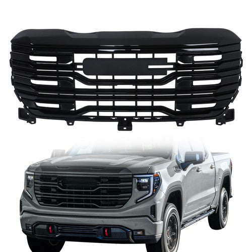Solid Spare 84815160 Suitable For GMC Sierra 1500 2022-2024 Gloss Black Front Bumper Grille