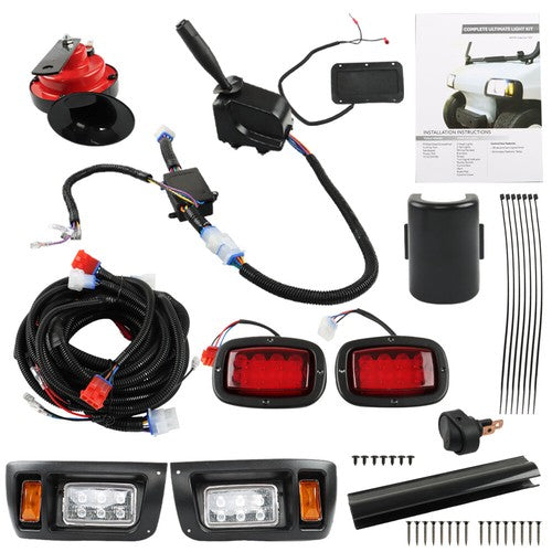 Solid Spare For Club Car DS 1993-UP Golf Cart LED Headlight and Tail Light Kit