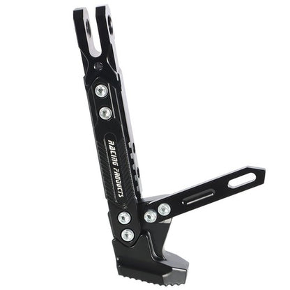 Solid Spare Motorcycle CNC Aluminum Alloy Adjustable Kickstand Foot Side Stand Black