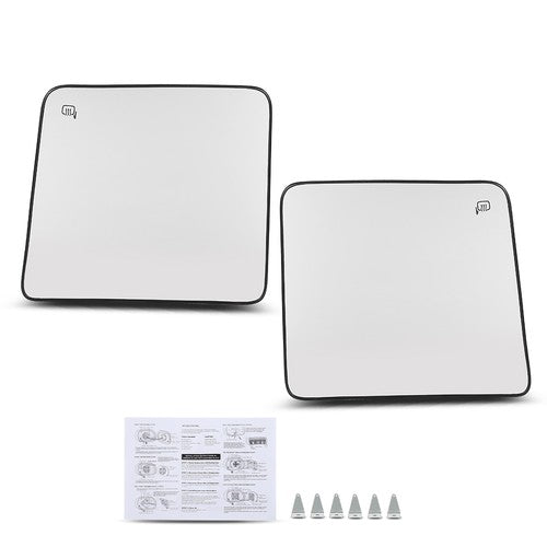 Solid Spare Fit For 08-16 Ford F250 350 450 Super Duty Upper Heated Tow Mirror Glass LH RH