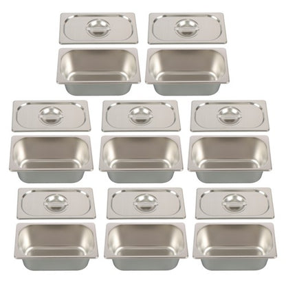 Solid Spare 6 Inch Deep 8 Pack Restaurant Steam Table Pans 1/3 Size with Non-Stick Coating
