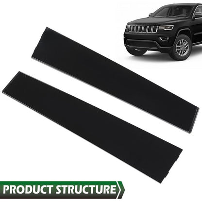 Solid Spare Fit For 2011-2019 Jeep Grand Cherokee Rear Door B Pillar Window Trim Black 2pcs