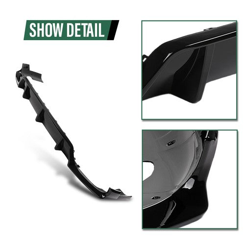 Solid Spare Rear Bumper Lip Diffuser Gloss Black Fit For 2020-2024 BMW G06 X6 M Sport