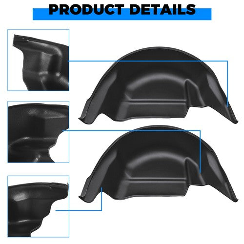 Solid Spare Fit For 2015 - 20 Ford F150 Rear Wheel Well Inner Mud Flap Splash Guards Liners