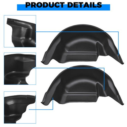 Solid Spare Fit For 2015 - 20 Ford F150 Rear Wheel Well Inner Mud Flap Splash Guards Liners