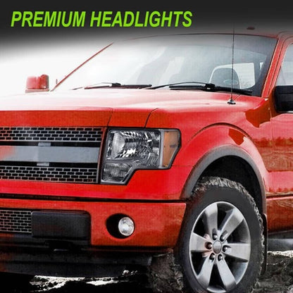 Solid Spare Fit For 2009-2014 Ford F150 Left+Right Smoke Lens Amber Corner Headlights