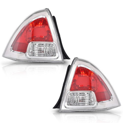Solid Spare Fit For 2006-2009 Ford Fusion Chrome Tail Lights Brake Lamps Left Right Side