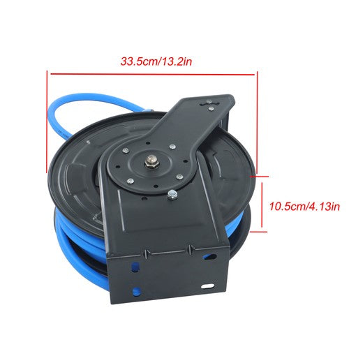 Solid Spare 1/2" x 50' Max 300PSI Premium Rubber Hose, Heavy Duty Steel Air Hose Reel