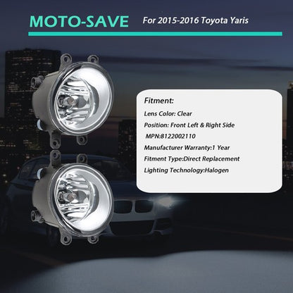 Solid Spare Pair Fog Lights Assembly Wiring+Switch+Cover For 15-16 Toyota Yaris 8122002110