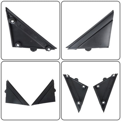 Solid Spare Left & Right Door Mirror Flag Cover Moldings Gloss Black For Fiat 500 2012-2017