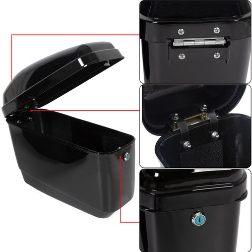 Solid Spare Universal Motorcycle Hard Saddlebag Saddle Bags For Harley Honda Shadow VTX