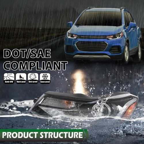 Solid Spare Projector Headlights Headlamps w/ LED DRL Fit For 17-22 Chevy Trax Left+Right