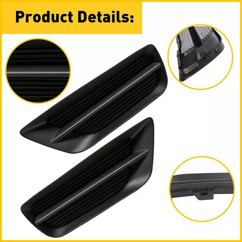 Pair Front Bumper Fog Light Black Grille Covers For 2013-2015 Honda Accord Sedan