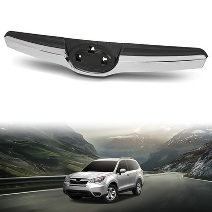 Solid Spare Fit For 14-16 Subaru Forester Front Bumper Upper Grille Trim Grill Black Chrome