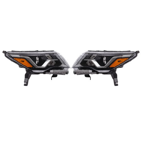 Solid Spare Headlights Assembly Set For Nissan Pathfinder 2017-2020 Halogen W/LED DRL Pair