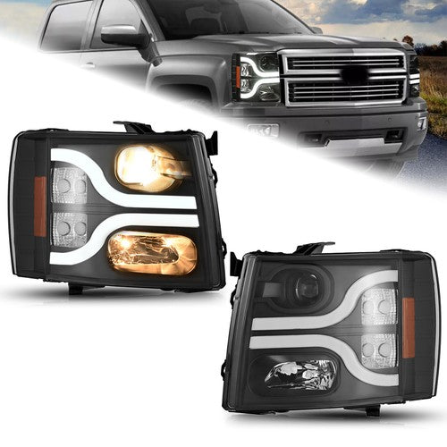 Solid Spare For 2007-2013 Chevy Silverado 1500 2500 3500 HD Projector Headlights Lamp LED