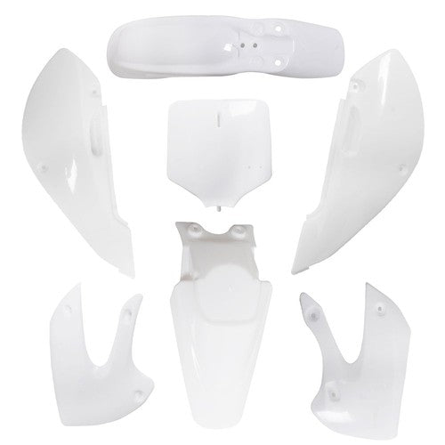 Solid Spare White Plastic Fender Fairing kit For Kawasaki KX 65 KLX 110 DRZ110 Suzuki RM65