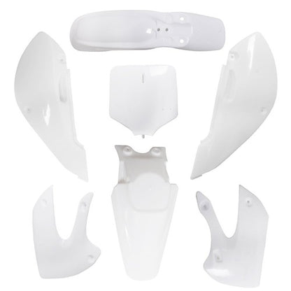 Solid Spare White Plastic Fender Fairing kit For Kawasaki KX 65 KLX 110 DRZ110 Suzuki RM65