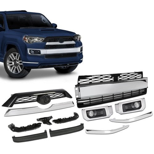 Solid Spare Fit For 14-19 Toyota 4Runner Limited Front Bumper Grille Assembly Body Kits