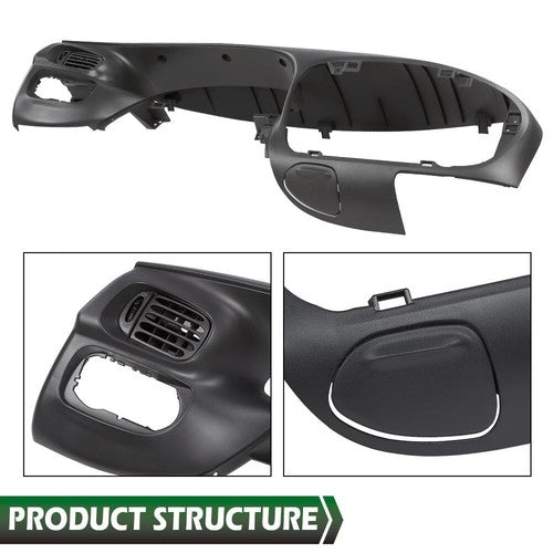 Solid Spare Dashboard Bezel Trim Surround Gray Fit For 97-03 Ford F-150 Expedition NEW