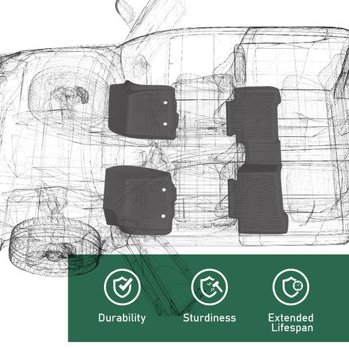 Solid Spare Fit For 1996-2002 Toyota 4Runner All Weather TPE Floor Mats Protection Liners