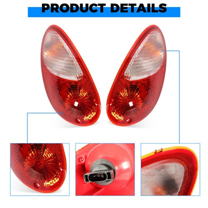Solid Spare For 2006-2010 Chrysler PT Cruiser Tail Lights Left Side & Right Side w/ Bulb(s)